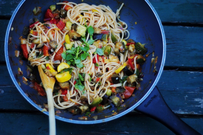 Vegetarische Spaghetti, Revisited (Glutenvrij & Vegan)